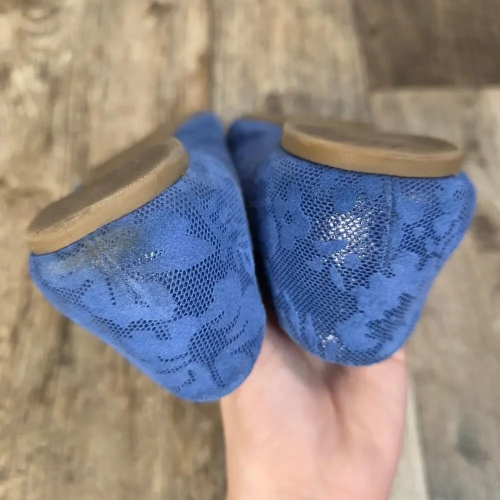 BOC Born Balet Flat Blue Size 7 Snakeskin Print